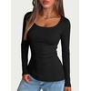 image:imageANRABESS Women Long Sleeve Thermal Shirts Scoop Neck Top  Fleece Lined Warm Layer Undershirt Soft Slim Fit Casual Basic Cute Top 2026 Fall Winter Clothes Daily WearBlack
