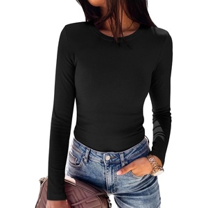 image:imageANRABESS Long Sleeve Shirts for Women Thermal Fleece Tops  Crewneck Slim Fit Tshirts Soft Comfy Cozy Base Tee Casual Going Out Outfits Warm Fall Winter Layer Clothing UndershirtsBlack