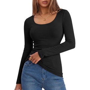 image:imageANRABESS Women Long Sleeve Thermal Shirts Scoop Neck Top  Fleece Lined Warm Layer Undershirt Soft Slim Fit Casual Basic Cute Top 2026 Fall Winter Clothes Daily WearBlack