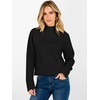 image:imageANRABESS Fall Sweaters for Women Lightweight Cropped Mock Neck  Long Sleeve Ribbed Knit Soft Comfy Pullover Tops Business Casual Work Travel Vacation Winter Layer ClothesBlack