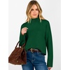 image:imageANRABESS Fall Sweaters for Women Lightweight Cropped Mock Neck  Long Sleeve Ribbed Knit Soft Comfy Pullover Tops Business Casual Work Travel Vacation Winter Layer ClothesGreen