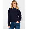 image:imageANRABESS Fall Sweaters for Women Lightweight Cropped Mock Neck  Long Sleeve Ribbed Knit Soft Comfy Pullover Tops Business Casual Work Travel Vacation Winter Layer ClothesNavy Blue