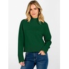 image:imageANRABESS Fall Sweaters for Women Lightweight Cropped Mock Neck  Long Sleeve Ribbed Knit Soft Comfy Pullover Tops Business Casual Work Travel Vacation Winter Layer ClothesGreen