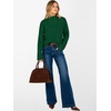 image:imageANRABESS Fall Sweaters for Women Lightweight Cropped Mock Neck  Long Sleeve Ribbed Knit Soft Comfy Pullover Tops Business Casual Work Travel Vacation Winter Layer ClothesGreen