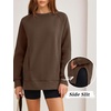 image:imageANRABESS Oversized Sweatshirt for Women Fleece Fall Outfits  Long Sleeve Side Slit Pullover TopsComfy SoftCrewneck Loose Fit Sweatshirts with PocketsCasual Work Lounge Winter ClothesCoffee