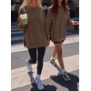 image:imageANRABESS Oversized Sweatshirt for Women Fleece Fall Outfits  Long Sleeve Side Slit Pullover TopsComfy SoftCrewneck Loose Fit Sweatshirts with PocketsCasual Work Lounge Winter ClothesCoffee