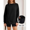 image:imageANRABESS Oversized Sweatshirt for Women Fleece Fall Outfits  Long Sleeve Side Slit Pullover TopsComfy SoftCrewneck Loose Fit Sweatshirts with PocketsCasual Work Lounge Winter ClothesBlack