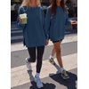 image:imageANRABESS Oversized Sweatshirt for Women Fleece Fall Outfits  Long Sleeve Side Slit Pullover TopsComfy SoftCrewneck Loose Fit Sweatshirts with PocketsCasual Work Lounge Winter ClothesNavy Blue