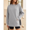 image:imageANRABESS Oversized Sweatshirt for Women Fleece Fall Outfits  Long Sleeve Side Slit Pullover TopsComfy SoftCrewneck Loose Fit Sweatshirts with PocketsCasual Work Lounge Winter ClothesGrey