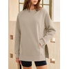 image:imageANRABESS Oversized Sweatshirt for Women Fleece Fall Outfits  Long Sleeve Side Slit Pullover TopsComfy SoftCrewneck Loose Fit Sweatshirts with PocketsCasual Work Lounge Winter ClothesLight Khaki