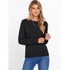 image:imageANRABESS Sweater for Women Lightweight Knit Fall Pullover  Crewneck Long Sleeve Tops Soft Loose Fit Basic Casual Office Layering Daily Wear Winter Trendy OutfitsBlack