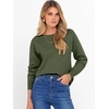 image:imageANRABESS Sweater for Women Lightweight Knit Fall Pullover  Crewneck Long Sleeve Tops Soft Loose Fit Basic Casual Office Layering Daily Wear Winter Trendy OutfitsArmy Green