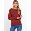 image:imageANRABESS Sweater for Women Lightweight Knit Fall Pullover  Crewneck Long Sleeve Tops Soft Loose Fit Basic Casual Office Layering Daily Wear Winter Trendy OutfitsRed