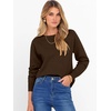 image:imageANRABESS Sweater for Women Lightweight Knit Fall Pullover  Crewneck Long Sleeve Tops Soft Loose Fit Basic Casual Office Layering Daily Wear Winter Trendy OutfitsCoffee