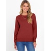 image:imageANRABESS Sweater for Women Lightweight Knit Fall Pullover  Crewneck Long Sleeve Tops Soft Loose Fit Basic Casual Office Layering Daily Wear Winter Trendy OutfitsRed