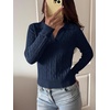 image:imageANRABESS Sweaters for Women Cable Knit Long Sleeve Polo V Neck Fall Outfits  Collared Cropped Waist Length Pullover Sweater Top Cozy Cute Classic Business Casual Work Tennis Golf Winter Daily WearNavy Blue
