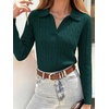 image:imageANRABESS Sweaters for Women Cable Knit Long Sleeve Polo V Neck Fall Outfits  Collared Cropped Waist Length Pullover Sweater Top Cozy Cute Classic Business Casual Work Tennis Golf Winter Daily WearDark Green