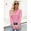image:imageANRABESS Sweaters for Women Fall Lightweight Knit Pullover  Breathable Soft Stretchy Long Sleeve V Neck Loose Fit Shirts Business Casual Work Tops Winter Layering BlousesCoral Pink