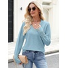 image:imageANRABESS Sweaters for Women Fall Lightweight Knit Pullover  Breathable Soft Stretchy Long Sleeve V Neck Loose Fit Shirts Business Casual Work Tops Winter Layering BlousesLight Blue