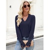 image:imageANRABESS Sweaters for Women Fall Lightweight Knit Pullover  Breathable Soft Stretchy Long Sleeve V Neck Loose Fit Shirts Business Casual Work Tops Winter Layering BlousesNavy Blue