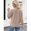 image:imageANRABESS Sweaters for Women Fall Lightweight Knit Pullover  Breathable Soft Stretchy Long Sleeve V Neck Loose Fit Shirts Business Casual Work Tops Winter Layering BlousesTan