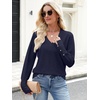 image:imageANRABESS Sweaters for Women Fall Lightweight Knit Pullover  Breathable Soft Stretchy Long Sleeve V Neck Loose Fit Shirts Business Casual Work Tops Winter Layering BlousesNavy Blue