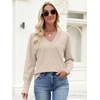 image:imageANRABESS Sweaters for Women Fall Lightweight Knit Pullover  Breathable Soft Stretchy Long Sleeve V Neck Loose Fit Shirts Business Casual Work Tops Winter Layering BlousesAlmond