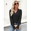 image:imageANRABESS Sweaters for Women Fall Lightweight Knit Pullover  Breathable Soft Stretchy Long Sleeve V Neck Loose Fit Shirts Business Casual Work Tops Winter Layering BlousesBlack