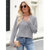 image:imageANRABESS Sweaters for Women Fall Lightweight Knit Pullover  Breathable Soft Stretchy Long Sleeve V Neck Loose Fit Shirts Business Casual Work Tops Winter Layering BlousesLight Gray