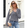image:imageANRABESS Sweaters for Women Fall Lightweight Knit Pullover  Breathable Soft Stretchy Long Sleeve V Neck Loose Fit Shirts Business Casual Work Tops Winter Layering BlousesDark Grey