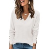 image:imageANRABESS Sweaters for Women Fall Lightweight Knit Pullover  Breathable Soft Stretchy Long Sleeve V Neck Loose Fit Shirts Business Casual Work Tops Winter Layering BlousesWhite
