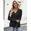 image:imageANRABESS Sweaters for Women Fall Lightweight Knit Pullover  Breathable Soft Stretchy Long Sleeve V Neck Loose Fit Shirts Business Casual Work Tops Winter Layering BlousesBlack