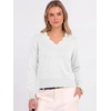 image:imageANRABESS Sweaters for Women Lightweight Fall Cropped  Long Sleeve V Neck Scalloped Pullover Top Soft Comfy Business Casual Work Outfits Travel Vacation Winter Layer ClothingWhite