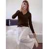 image:imageANRABESS Sweaters for Women Lightweight Fall Cropped  Long Sleeve V Neck Scalloped Pullover Top Soft Comfy Business Casual Work Outfits Travel Vacation Winter Layer ClothingCoffee