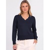 image:imageANRABESS Sweaters for Women Lightweight Fall Cropped  Long Sleeve V Neck Scalloped Pullover Top Soft Comfy Business Casual Work Outfits Travel Vacation Winter Layer ClothingNavy Blue