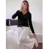 image:imageANRABESS Sweaters for Women Lightweight Fall Cropped  Long Sleeve V Neck Scalloped Pullover Top Soft Comfy Business Casual Work Outfits Travel Vacation Winter Layer ClothingBlack