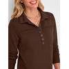 image:imageANRABESS Sweatshirt for Women Fall Long Sleeve Polo Shirts  V neck Grommet HalfPlacket French Terry HighLow Curved Hem Soft amp Comfortable Tunic Casual Going Out TopsCoffee