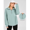 image:imageANRABESS Sweatshirts for Women Loose Fit Quarter Zip Pullover  Soft Cozy Long Sleeve Tops School Work Rreppy Giong Out Clothes Casual Cute Relaxed Loungewear Fall Winter Fashion OutfitsSage Green