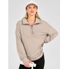 image:imageANRABESS Sweatshirts for Women Loose Fit Quarter Zip Pullover  Soft Cozy Long Sleeve Tops School Work Rreppy Giong Out Clothes Casual Cute Relaxed Loungewear Fall Winter Fashion OutfitsBeige