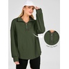 image:imageANRABESS Sweatshirts for Women Loose Fit Quarter Zip Pullover  Soft Cozy Long Sleeve Tops School Work Rreppy Giong Out Clothes Casual Cute Relaxed Loungewear Fall Winter Fashion OutfitsArmy Green