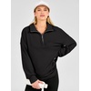 image:imageANRABESS Sweatshirts for Women Loose Fit Quarter Zip Pullover  Soft Cozy Long Sleeve Tops School Work Rreppy Giong Out Clothes Casual Cute Relaxed Loungewear Fall Winter Fashion OutfitsBlack