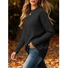 image:imageANRABESS Women Fall Oversized Long Batwing Sleeve Ribbed Sweaters  2026 Fall Fashion Outfits Crew Neck Slit Side Pullover TopCasual Winter Layering Clothing Work Travel amp Everyday WearBlack
