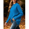 image:imageANRABESS Women Fall Oversized Long Batwing Sleeve Ribbed Sweaters  2026 Fall Fashion Outfits Crew Neck Slit Side Pullover TopCasual Winter Layering Clothing Work Travel amp Everyday WearRoyal Blue