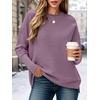 image:imageANRABESS Women Fall Oversized Long Batwing Sleeve Ribbed Sweaters  2026 Fall Fashion Outfits Crew Neck Slit Side Pullover TopCasual Winter Layering Clothing Work Travel amp Everyday WearLight Purple