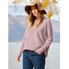image:imageANRABESS Women Fall Oversized Long Batwing Sleeve Ribbed Sweaters  2026 Fall Fashion Outfits Crew Neck Slit Side Pullover TopCasual Winter Layering Clothing Work Travel amp Everyday WearPink