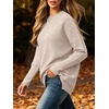 image:imageANRABESS Women Fall Oversized Long Batwing Sleeve Ribbed Sweaters  2026 Fall Fashion Outfits Crew Neck Slit Side Pullover TopCasual Winter Layering Clothing Work Travel amp Everyday WearAlmond