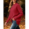 image:imageANRABESS Women Fall Oversized Long Batwing Sleeve Ribbed Sweaters  2026 Fall Fashion Outfits Crew Neck Slit Side Pullover TopCasual Winter Layering Clothing Work Travel amp Everyday WearRed
