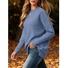 image:imageANRABESS Women Fall Oversized Long Batwing Sleeve Ribbed Sweaters  2026 Fall Fashion Outfits Crew Neck Slit Side Pullover TopCasual Winter Layering Clothing Work Travel amp Everyday WearSmoky Blue