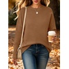 image:imageANRABESS Women Fall Oversized Long Batwing Sleeve Ribbed Sweaters  2026 Fall Fashion Outfits Crew Neck Slit Side Pullover TopCasual Winter Layering Clothing Work Travel amp Everyday WearCamel