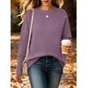 image:imageANRABESS Women Fall Oversized Long Batwing Sleeve Ribbed Sweaters  2026 Fall Fashion Outfits Crew Neck Slit Side Pullover TopCasual Winter Layering Clothing Work Travel amp Everyday WearLight Purple